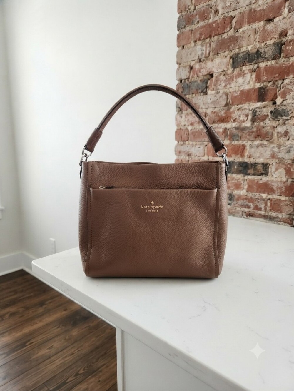 Kate Spade Brown Leather Top-Handle Tote - Picture 2 of 6